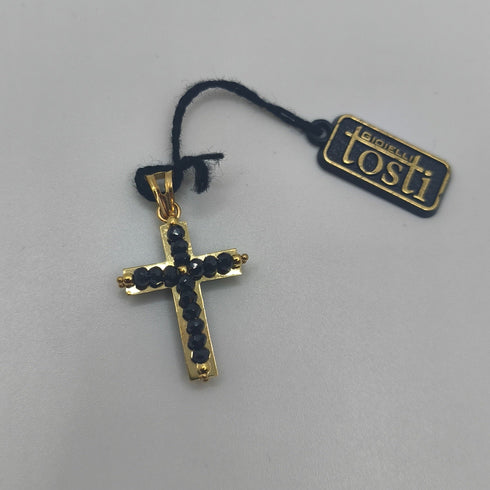 Ciondolo Croce oro 18 kt con Pietra Onice 2.50 gr | Gioielli Tosti