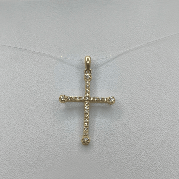 Ciondolo Croce oro 18 kt con Zirconi 2.00 gr | Gioielli Tosti