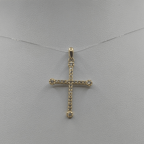 Ciondolo Croce oro 18 kt con Zirconi 2.00 gr | Gioielli Tosti