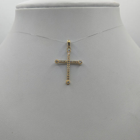 Ciondolo Croce oro 18 kt con Zirconi 2.00 gr | Gioielli Tosti