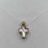 Ciondolo Croce Oro 18 kt Madreperla e Cristalli 2.0 gr | Gioielli Tosti