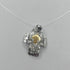 Ciondolo Croce Oro 18k Bianco e Giallo Piccolo 1,10 gr | Gioielli Tosti