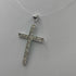 Ciondolo Croce Oro 18k Bianco Grande con Zirconi 1,20 gr | Gioielli Tosti
