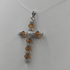 Ciondolo Croce Oro 18k con Topazio Giallo Stile Vintage 3,60 gr | Gioielli Tosti