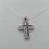 Ciondolo Croce Oro 18k con Zirconi e Rubini 1,70 gr | Gioielli Tosti