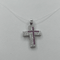 Ciondolo Croce Oro 18k con Zirconi e Rubini 1,70 gr | Gioielli Tosti