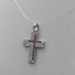 Ciondolo Croce Oro 18k con Zirconi e Rubini 1,70 gr | Gioielli Tosti
