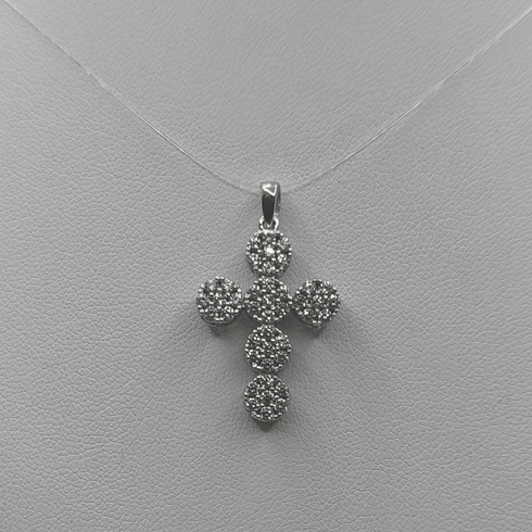 Ciondolo Croce oro 18k per ragazza con Zirconi 3.10 gr | Gioielli Tosti
