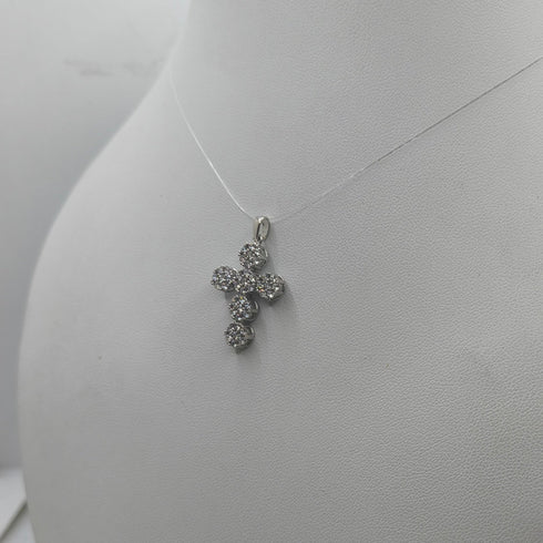 Ciondolo Croce oro 18k per ragazza con Zirconi 3.10 gr | Gioielli Tosti
