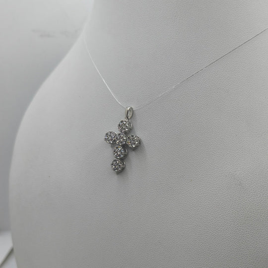 Ciondolo Croce oro 18k per ragazza con Zirconi 3.10 gr | Gioielli Tosti — Vista dettaglio prodotto originale
