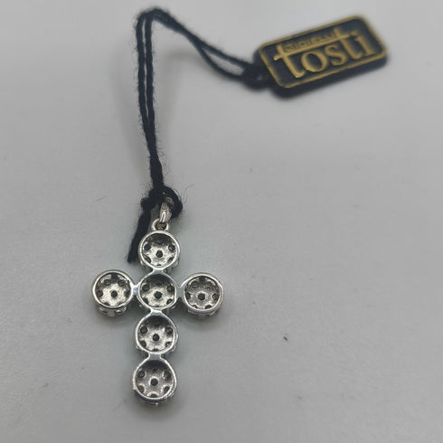 Ciondolo Croce oro 18k per ragazza con Zirconi 3.10 gr | Gioielli Tosti