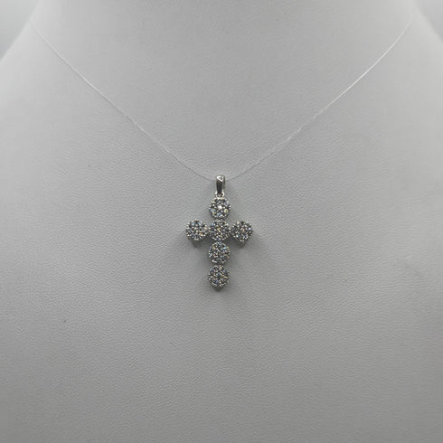 Ciondolo Croce oro 18k per ragazza con Zirconi 3.10 gr | Gioielli Tosti