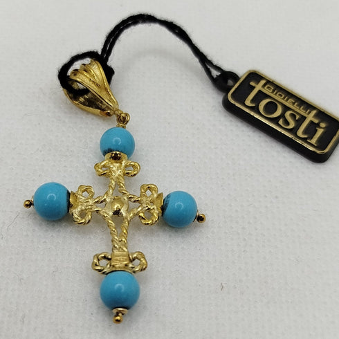 Ciondolo di Turchese e Oro 18k giallo 4.20 gr | Gioiellitosti.it