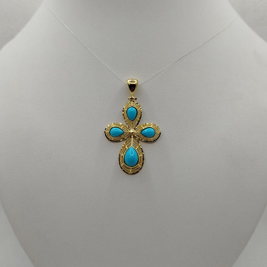 Ciondolo Turchese e Oro Giallo 18k 5.10 gr | Gioiellitosti.it — Product detail view