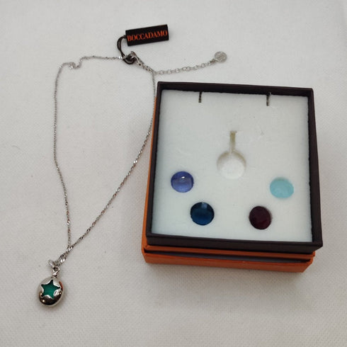 Collana argento con ciondolo stella e pietre colorate Boccadamo GR663 | Gioiellitosti.it