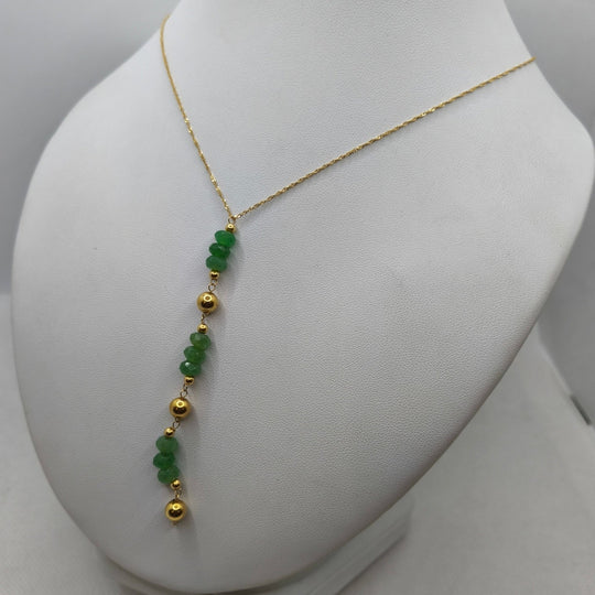 Collana con pendente oro pietre avventurina 45 cm 3.8 gr | Gioiellitosti.it — Vista dettaglio prodotto originale