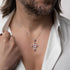 Collana Croce Argento 925 Zirconi Rossi Michele Affidato CL-TY-000586 | Gioielli Tosti