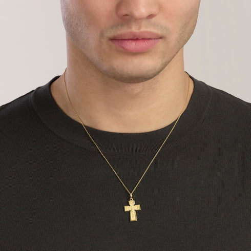 Collana Mabina 553881 Argento 925 Oro 18K Crocifisso CREDO Uomo | Gioielli Tosti