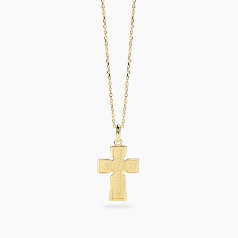 Collana Mabina 553881 Argento 925 Oro 18K Crocifisso CREDO Uomo | Gioielli Tosti