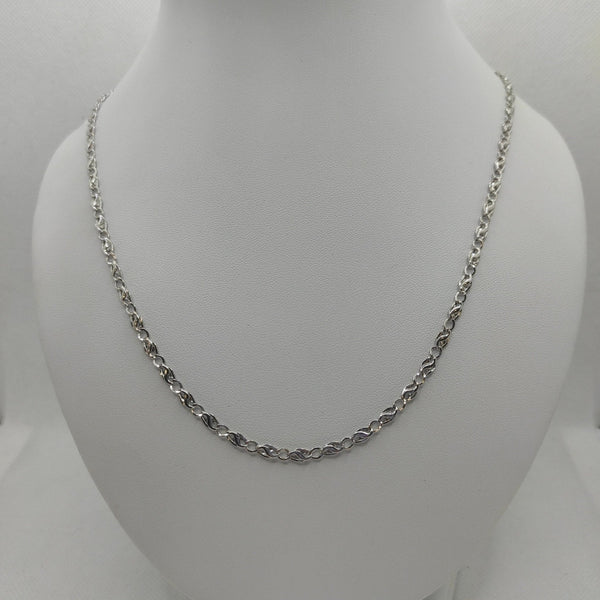 Collana oro bianco 18k catena intrecciata 50 cm 4,40 gr | Gioiellitosti.it