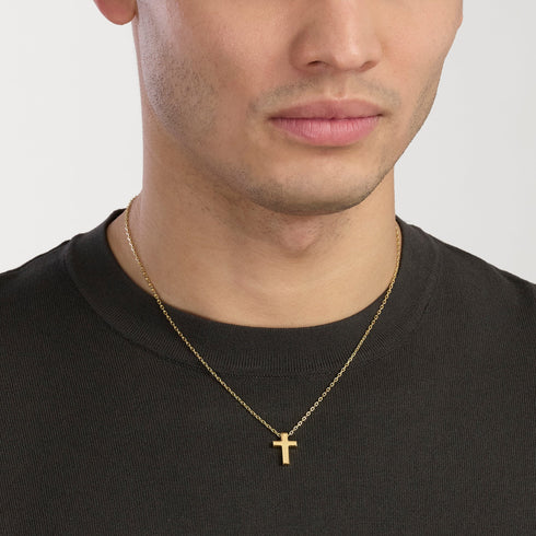 Collana Uomo Mabina 553874 Argento 925 Oro 18K Croce | Gioielli Tosti