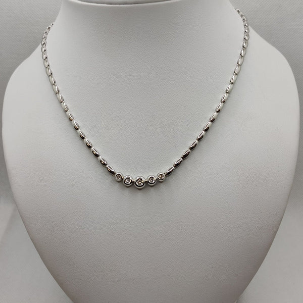 Collier oro bianco e diamanti | Gioiellitosti.it