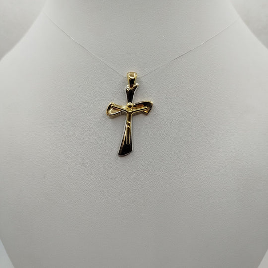 Crocifisso Ciondolo oro bianco e giallo 18K 5.0 gr | Gioiellitosti.it — Vista dettaglio prodotto originale