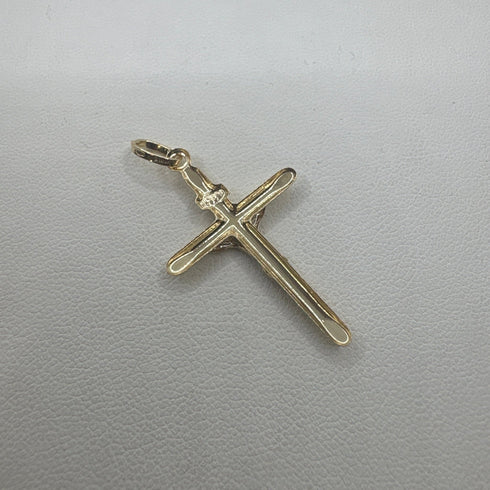 Crocifisso in oro bianco e giallo 18 kt 1.0 gr forma a rilievo | Gioielli Tosti
