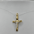 Crocifisso oro 18 kt Bicolore Cristo in rilievo 1.25 gr | Gioielli Tosti
