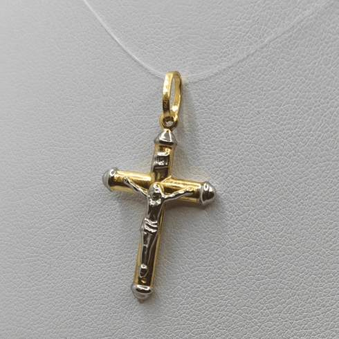 Crocifisso oro 18k bianco e giallo 1.40 gr | Gioielli Tosti