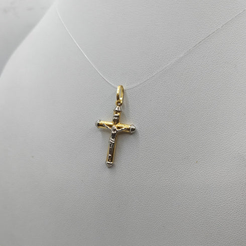 Crocifisso oro 18k bianco e giallo 1.40 gr | Gioielli Tosti