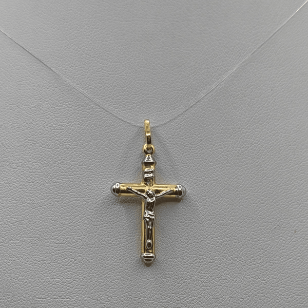 Crocifisso oro 18k bianco e giallo 1.40 gr | Gioielli Tosti