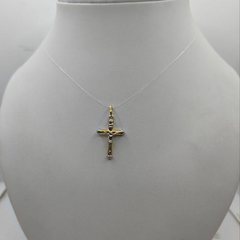 Crocifisso oro 18k bianco e giallo 1.40 gr | Gioielli Tosti