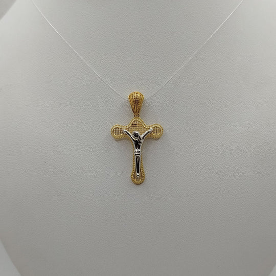 Crocifisso oro 18k Giallo e Bianco 2.70 gr | Gioiellitosti.it — Vista dettaglio prodotto originale