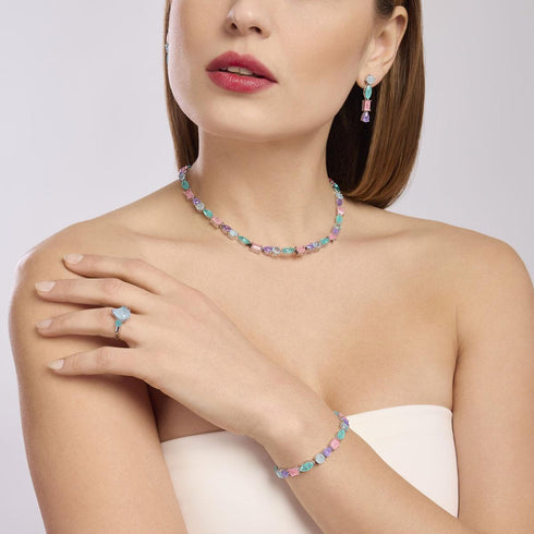 Girocollo Argento 925 e Cristallo di Rocca MABINA 553717 | Gioiellitosti.it