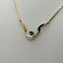 Girocollo oro 18k con pendente smeraldo e diamanti 44 cm 10 Gr | Gioiellitosti.it