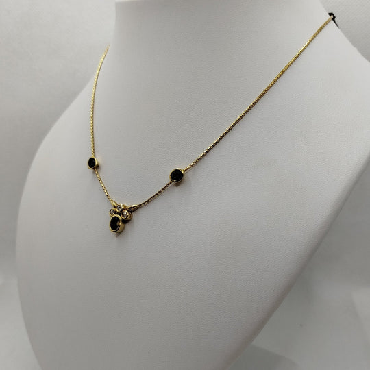 Girocollo oro 18k con pendente Zaffiro blu e Diamanti 43 cm 9 Gr | Gioiellitosti.it — Product detail view