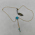 Girocollo oro 18k pendente turchese forma fiore 44.5 cm 4.70 gr | Gioiellitosti.it