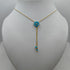 Girocollo oro 18k pendente turchese forma fiore 44.5 cm 4.70 gr | Gioiellitosti.it