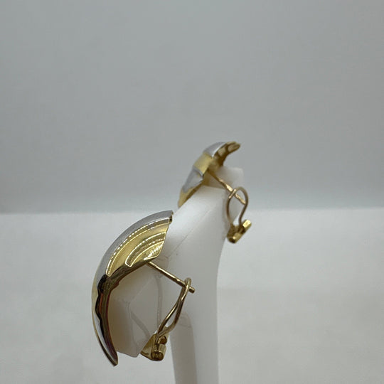 Orecchini a bottone oro grandi 2 colori 4,60 gr | Gioiellitosti.it — Vista dettaglio prodotto originale