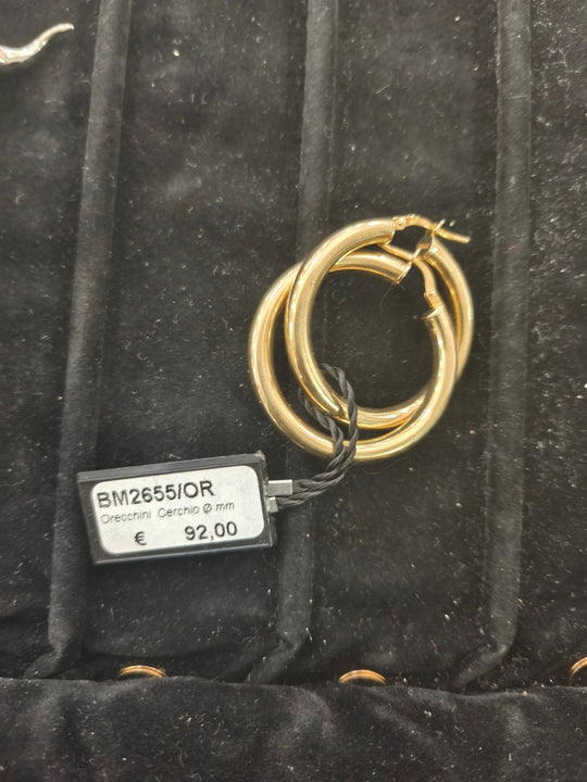 Orecchini a cerchio argento dorato Suali BM2655/OR 25mm | Gioiellitosti.it