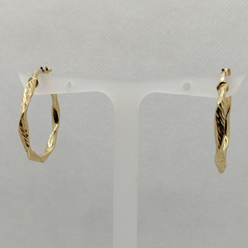 Orecchini cerchi oro 18 kt torchon Diam. 2.5cm 2.20gr | Gioiellitosti.it