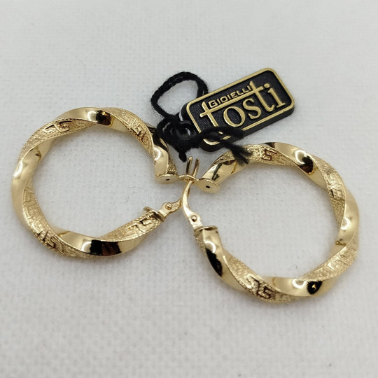 Orecchini cerchio oro 18 kt torchon Diam. 2.6cm 3.10gr | Gioiellitosti.it — Vista dettaglio prodotto originale