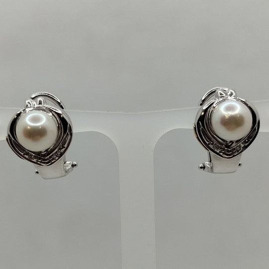 Orecchini con Perle e Brillanti oro 18k | Gioiellitosti.it — Vista dettaglio prodotto originale