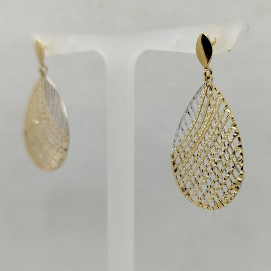 Orecchini oro 18 kt giallo e bianco pendenti 4.30 gr | Gioiellitosti.it — Vista dettaglio prodotto originale