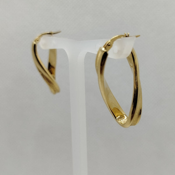 Orecchini ovali oro giallo 18 carati 3.0 gr | Gioiellitosti.it
