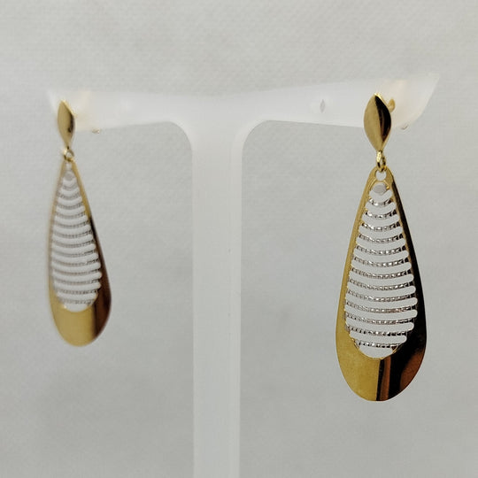 Orecchini pendenti oro 18 kt giallo bianco 2.70 gr | Gioiellitosti.it — Vista dettaglio prodotto originale