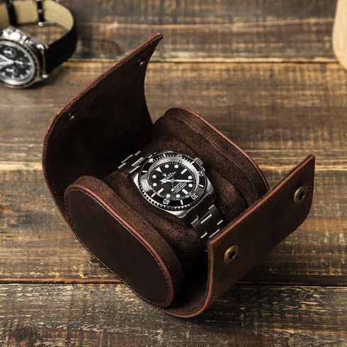 Porta Orologi da Viaggio in Pelle Marrone 1,2,3 Posti | Gioiellitosti.it