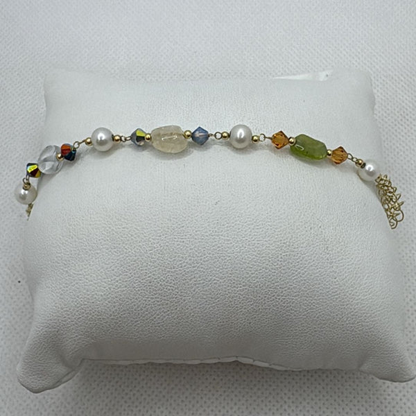 Bracciale oro 18k donna Pietre colorate 19 cm 4.10 g