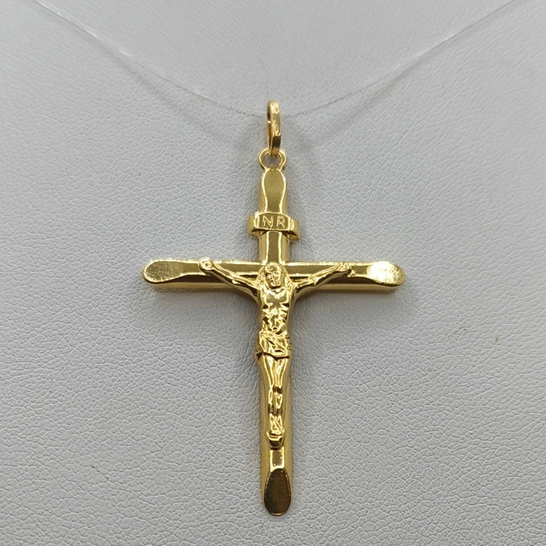 Crocifisso oro 18 kt Cristo in rilievo 1.70 gr